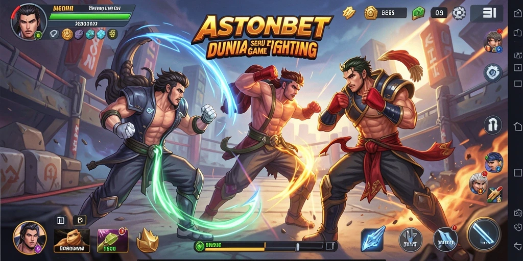 Screenshot gameplay ASTONBET yang menunjukkan aksi pertarungan menegangkan.