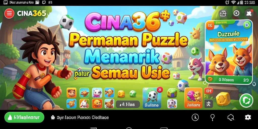 Screenshot permainan CINA365 menampilkan antarmuka teka-teki yang menarik.