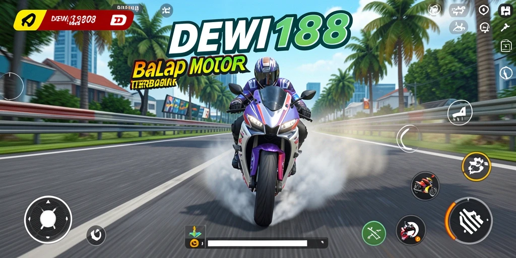 Gameplay seru DEWI188 dengan balapan motor yang mendebarkan.