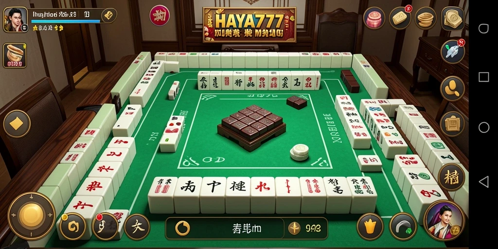 Tampilan gameplay HAYA777 yang penuh warna dan menawan dalam Mahjong.
