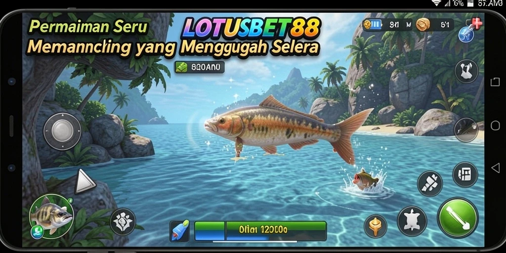 Gameplay LOTUSBET88 menampilkan pengalaman memancing yang menegangkan dan seru.