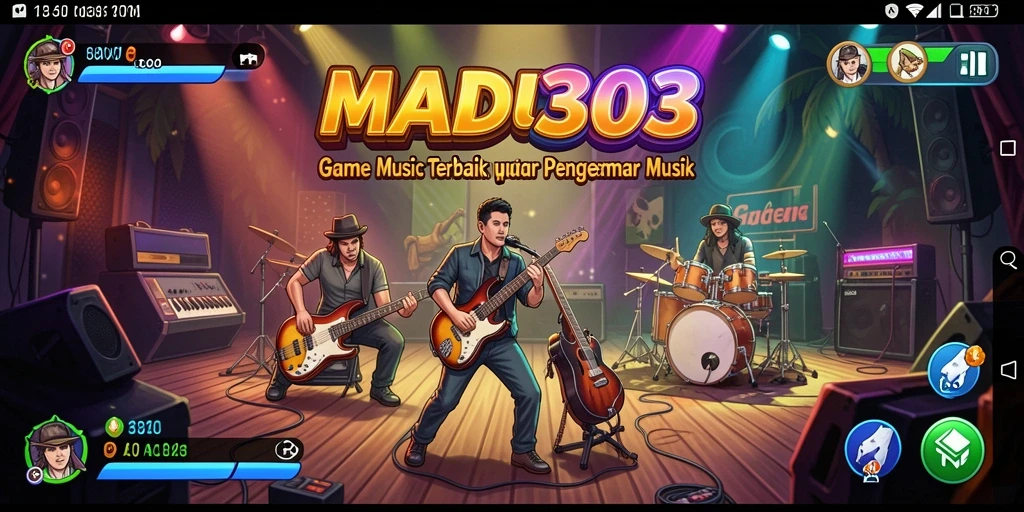 Tampilan gameplay MADU303 dengan berbagai pilihan lagu dan grafik menarik.