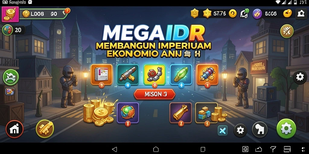 Tangkapan layar gameplay MEGAIDR yang menunjukkan pengelolaan bisnis Tycoon.