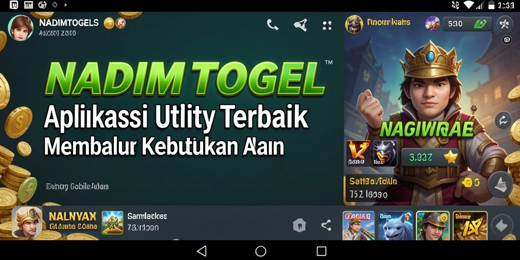 Tampilan utama aplikasi NADIMTOGEL dengan fitur Utility.