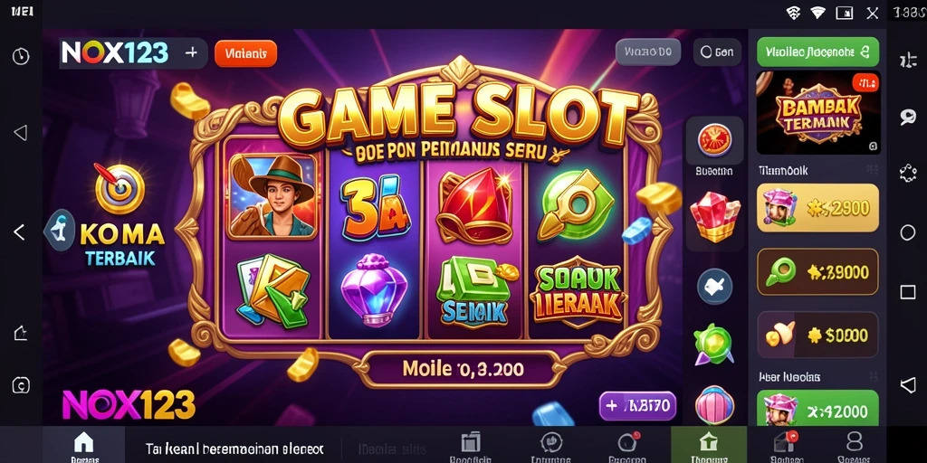 Screenshot gameplay NOX123 menampilkan gulungan slot yang menakjubkan dan fitur bonus yang menarik.