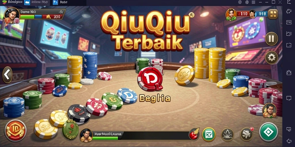 Tampilan gameplay seru dan interaktif QiuQiu di RI188.