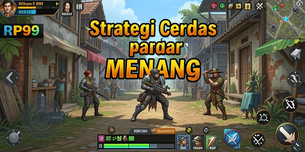 Screenshot RP99 menunjukkan aksi strategi yang mendebarkan dalam pertempuran.