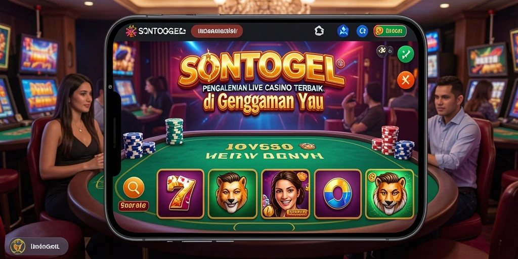 Screenshot gameplay SONTOGEL yang menampilkan dealer profesional dan meja permainan yang menarik.